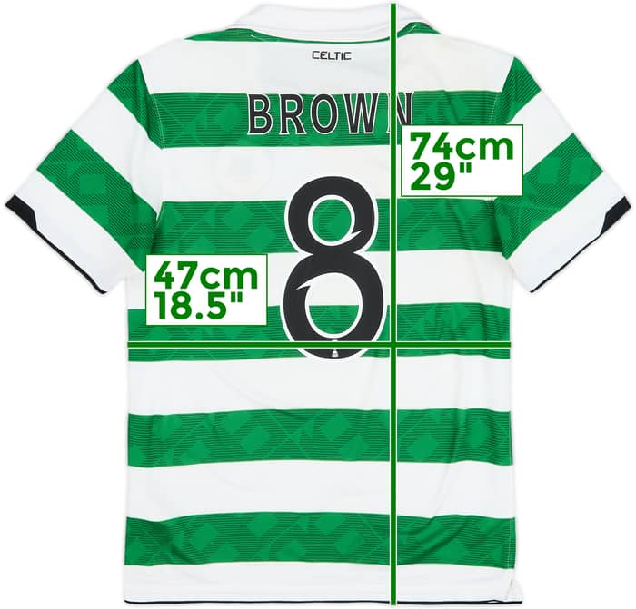 2010-12 Celtic Home Shirt Brown #8 - 5/10 - (S)