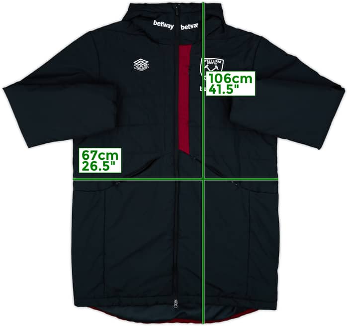 2021-22 West Ham Umbro Padded Bench Coat - 7/10 - (XXL)