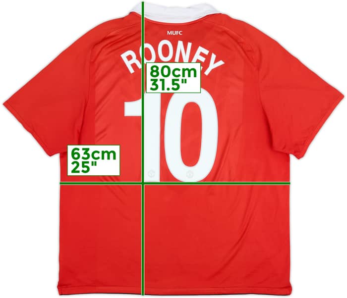 2010-11 Manchester United Home Shirt Rooney #10 - 6/10 - (XXL)