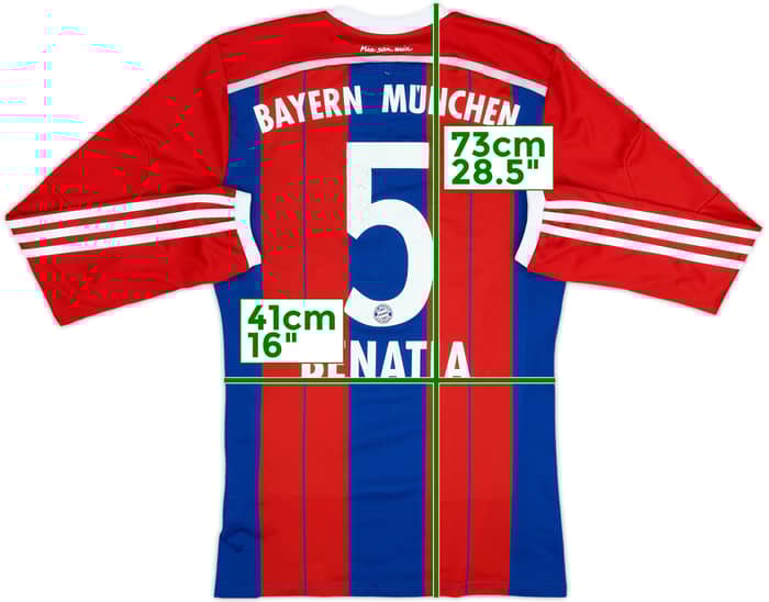 2014-15 Bayern Munich Home L/S Shirt Benatia #5 - 6/10 - (M)