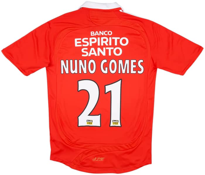 2007-08 Benfica Home Shirt Nuno Gomes #21 - 8/10 - (S)