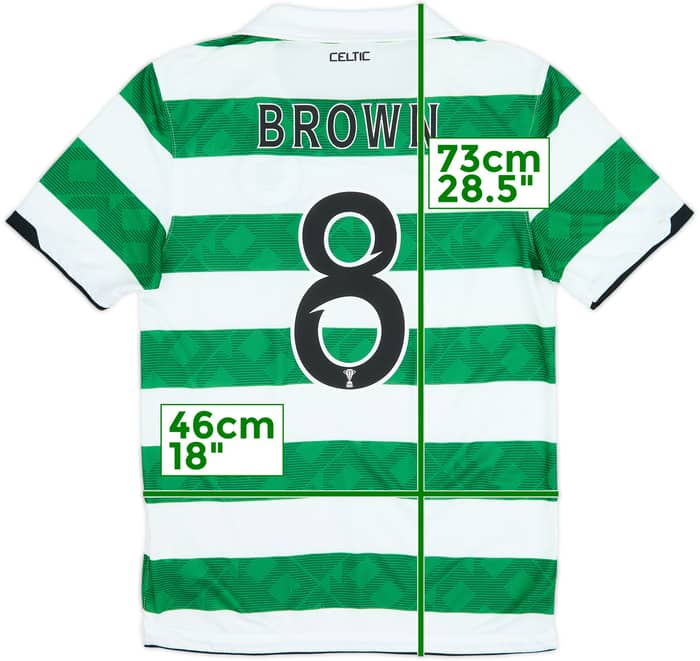 2010-12 Celtic Home Shirt Brown #8 - 6/10 - (S)