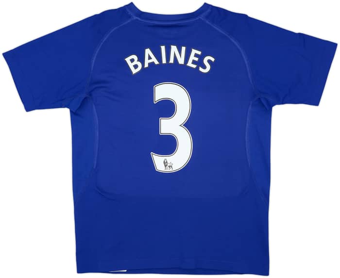 2010-11 Everton Home Shirt Baines #3 - 9/10 - (M)