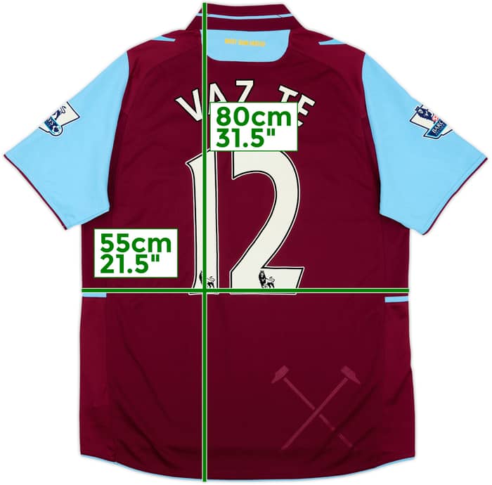 2012-13 West Ham Home Shirt Vaz Te #12 - 8/10 - (M)