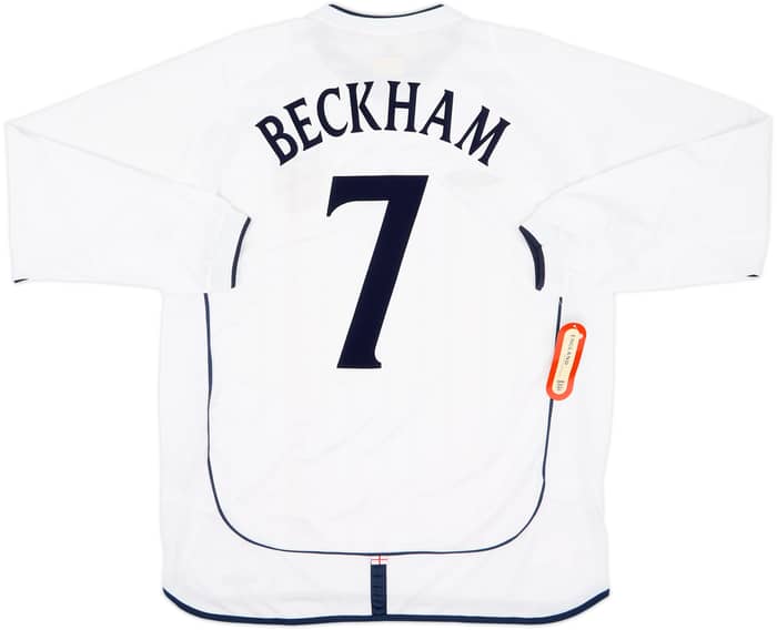2001-03 England Home L/S Shirt Beckham #7 (XL)