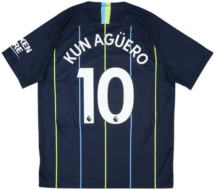 2018-19 Manchester City Away Shirt Kun Aguero #10 - 9/10 - (L)