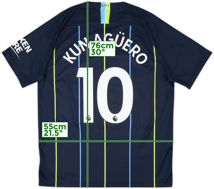 2018-19 Manchester City Away Shirt Kun Aguero #10 - 9/10 - (L)