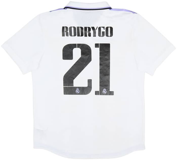 2022-23 Real Madrid Authentic Home Shirt Rodrygo #21 - 7/10 - (L)