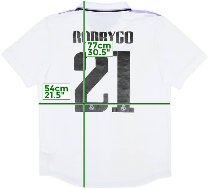 2022-23 Real Madrid Authentic Home Shirt Rodrygo #21 - 7/10 - (L)