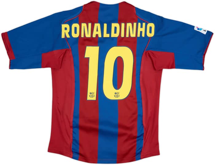 2004-05 Barcelona Home Shirt Ronaldinho #10 - 8/10 - (S)