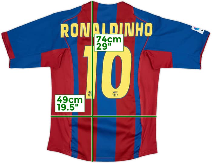 2004-05 Barcelona Home Shirt Ronaldinho #10 - 8/10 - (S)