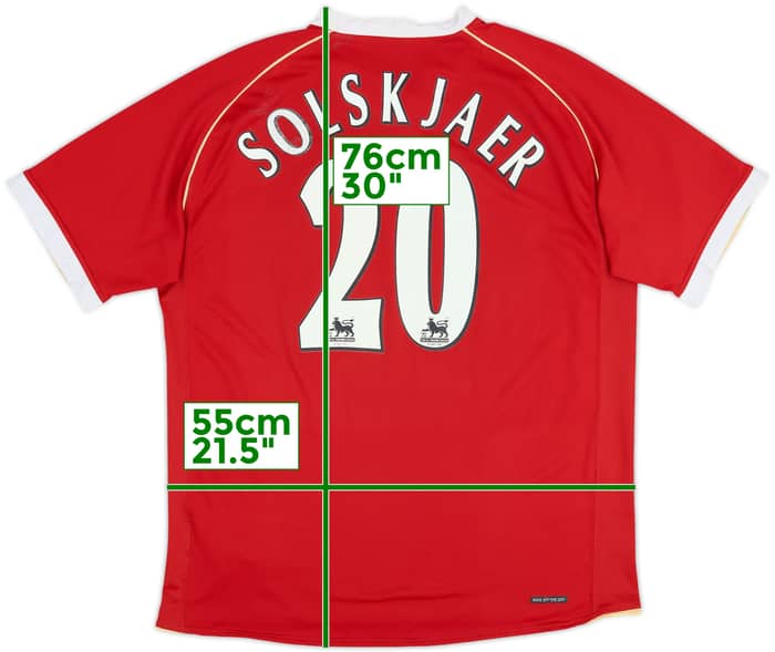 2006-07 Manchester United Home Shirt Solskjaer #20 - 6/10 - (L)