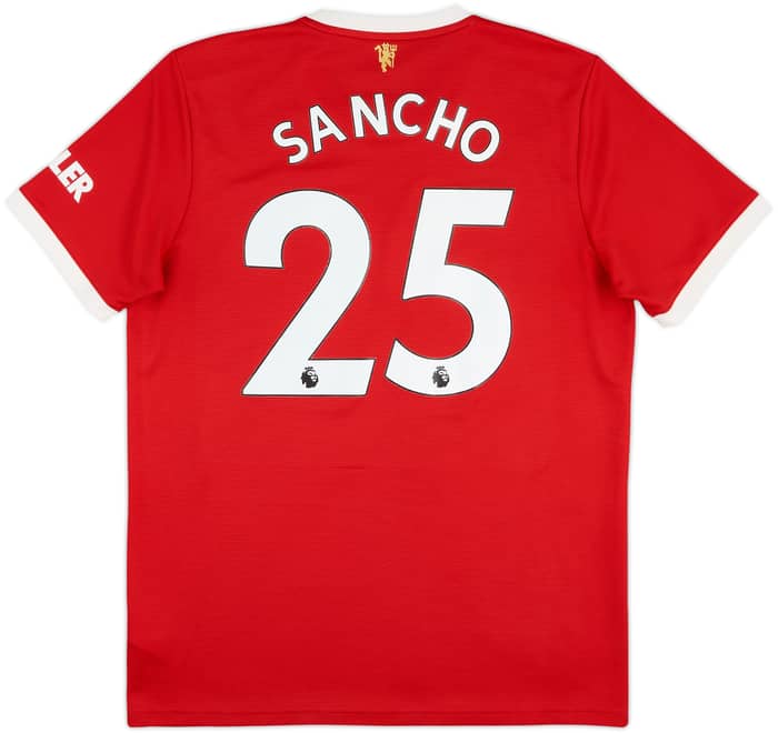 2021-22 Manchester United Home Shirt Sancho #25 - 9/10 - (L)