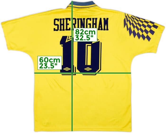 1991-95 Tottenham Away Shirt Sheringham #10 - 7/10 - (XL)