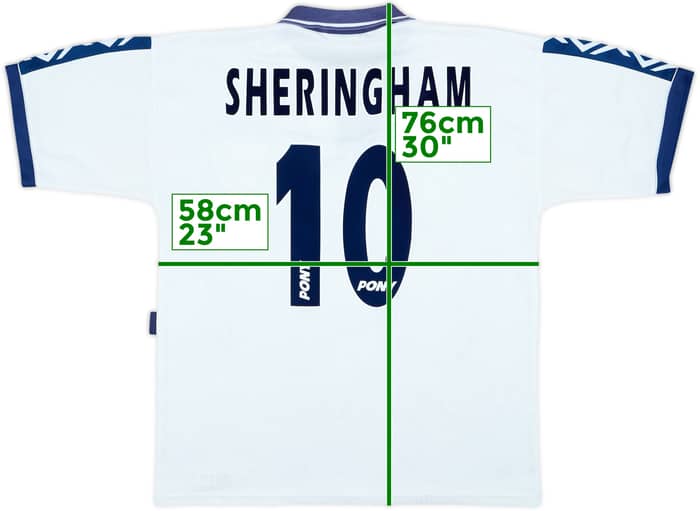 1995-97 Tottenham Camiseta Local Sheringham #10 - 9/10 - (L)