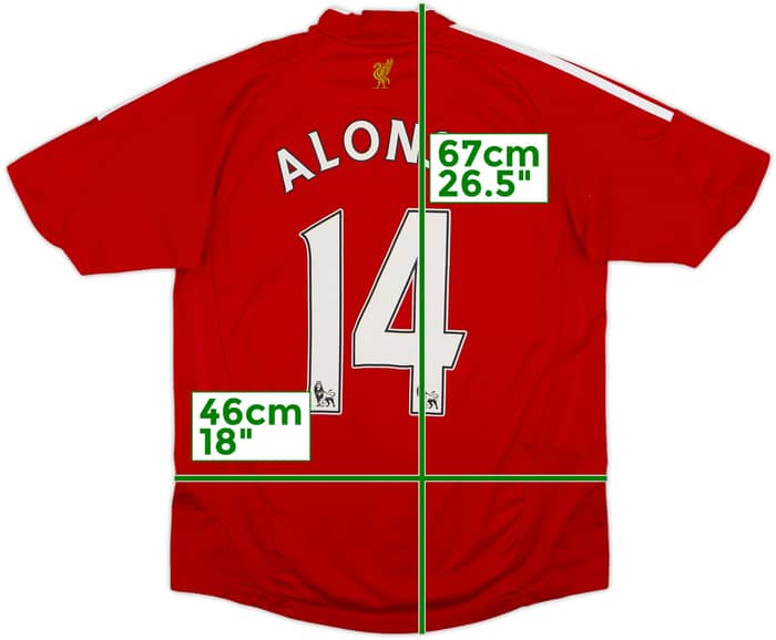 2008-10 Liverpool Home Shirt Alonso #14 - 6/10 - (L.Boys)