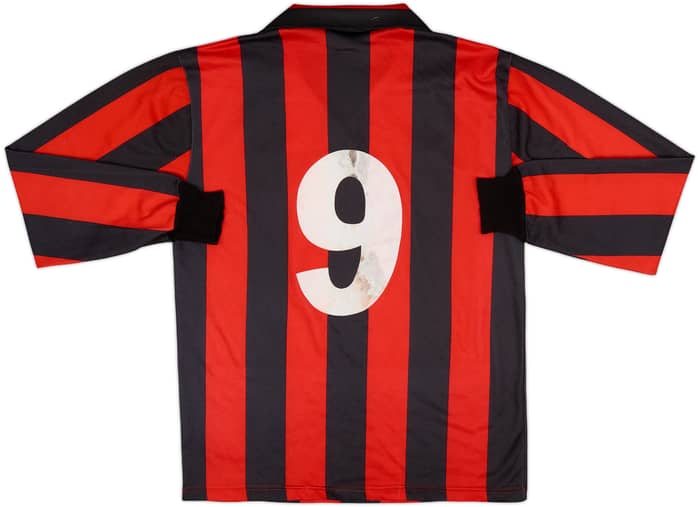 1988-89 AC Milan Home L/S Shirt #9 - 6/10 - (M)