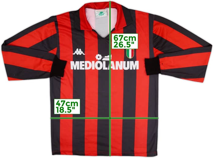 1988-89 AC Milan Home L/S Shirt #9 - 6/10 - (M)