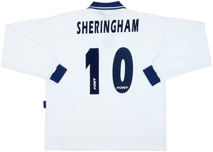 1995-97 Tottenham Home L/S Shirt Sheringham #10 - 8/10 - (XL)