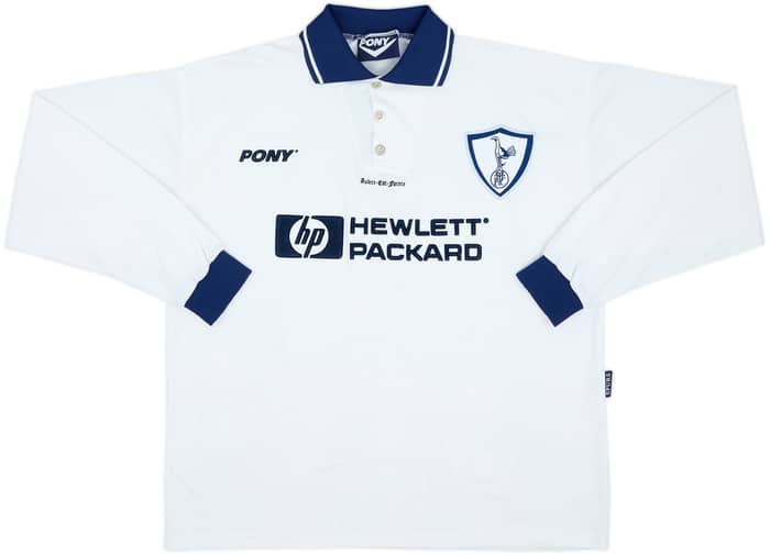 1995-97 Tottenham Home L/S Shirt Sheringham #10 - 8/10 - (XL)
