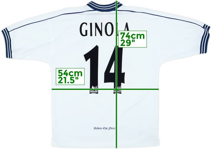 1997-99 Tottenham Home Shirt Ginola #14 - 9/10 - (M)