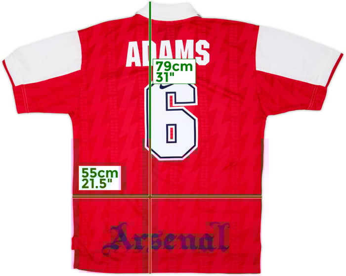 1994-96 Arsenal Home Shirt Adams #6 - 9/10 - (L)
