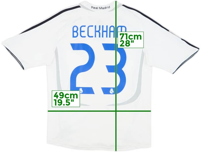 2006-07 Real Madrid Home Shirt Beckham #23 - 6/10 - (XL.Boys)