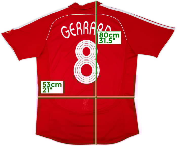2006-08 Liverpool Home Shirt Gerrard #8 - 6/10 - (L)
