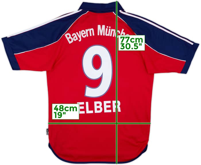 1999-01 Bayern Munich Home Shirt Elber #9 - 8/10 - (S)