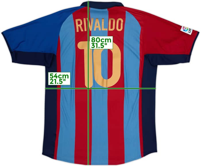 2001-02 Barcelona Camiseta local Rivaldo #10 - 6/10 - (L)