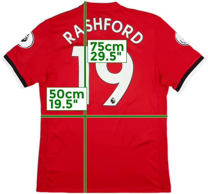 2017-18 Manchester United Home Shirt Rashford #19 - 8/10 - (M)