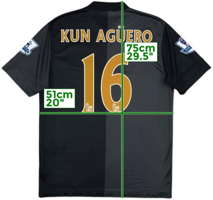 2013-14 Manchester City Away Shirt Kun Aguero #16 - 7/10 - (M)