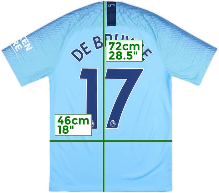 2018-19 Manchester City Home Shirt De Bruyne #17 - 8/10 - (S)