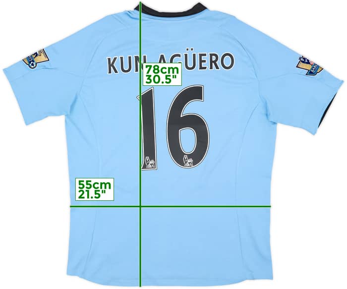 2012-13 Manchester City Home Shirt Kun Aguero #16 - 6/10 - (XL)