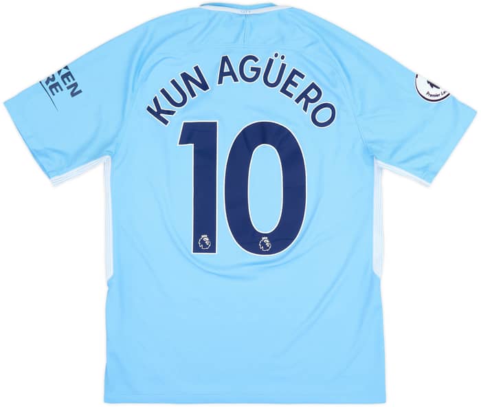 2017-18 Manchester City Home Shirt Kun Aguero #10 - 8/10 - (M)