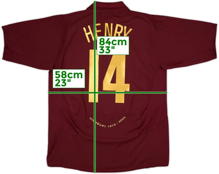 2005-06 Arsenal Home Shirt Henry #14 - 8/10 - (XL)