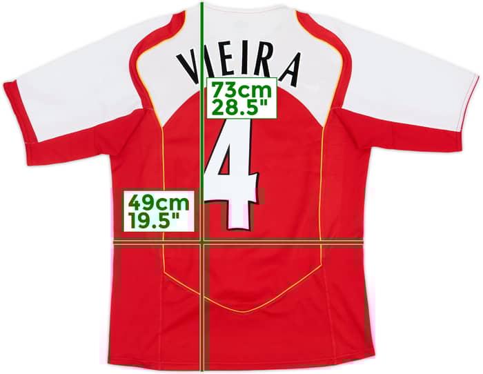2004-05 Arsenal Home Shirt Vieira #4 - 8/10 - (M)