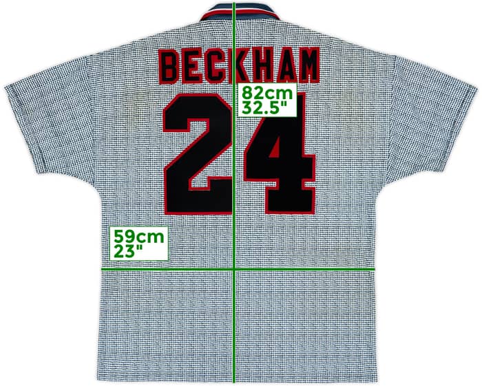 1995-96 Manchester United Away Shirt Beckham #24 - 5/10 - (XL)