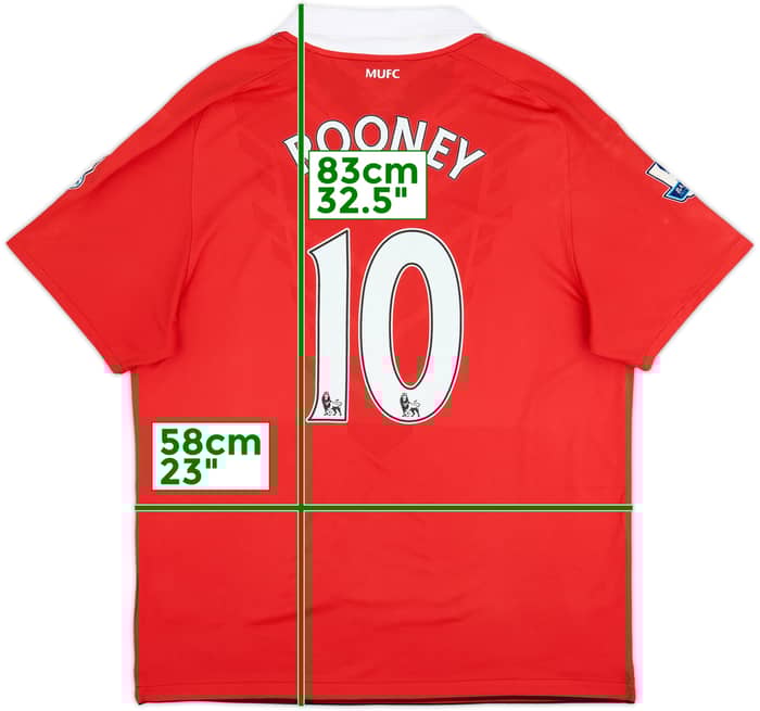2010-11 Manchester United Home Shirt Rooney #10 - 7/10 - (XL)