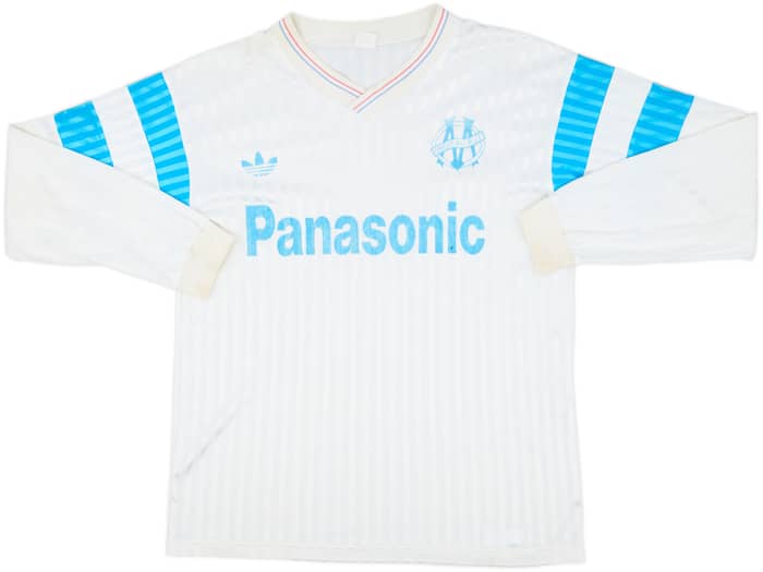 1990-91 Olympique Marseille Home L/S Shirt - 7/10 - (L)