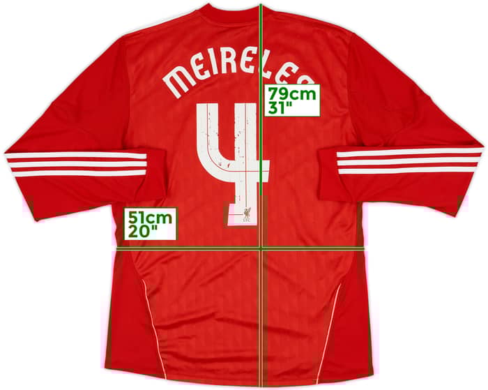 2010-12 Liverpool Home L/S Shirt Meireles #4 - 4/10 - (L)