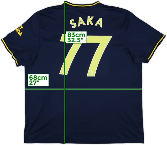 2019-20 Arsenal Third Shirt Saka #77 - 9/10 - (XXL)