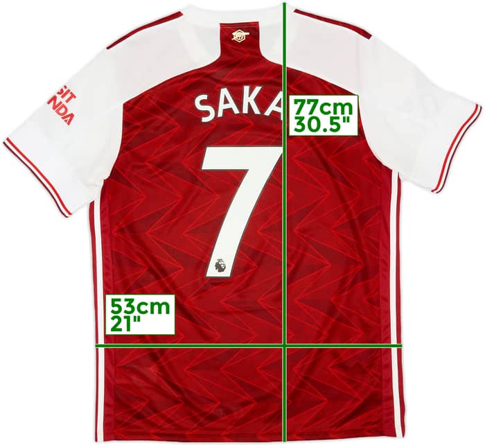 2020-21 Arsenal Home Shirt Saka #7 - 7/10 - (L)