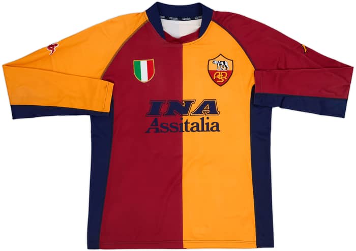2001-02 Roma European L/S Shirt Totti #10 - 9/10 - (XL)