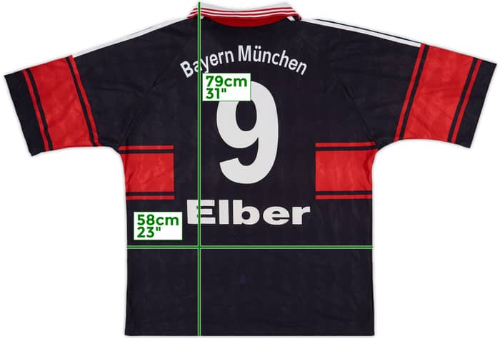 1997-99 Bayern Munich Home Shirt Elber #9 - 7/10 - (XL)