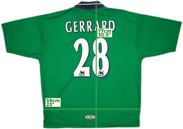 1999-00 Liverpool Away Shirt Gerrard #28 - 8/10 - (XL)