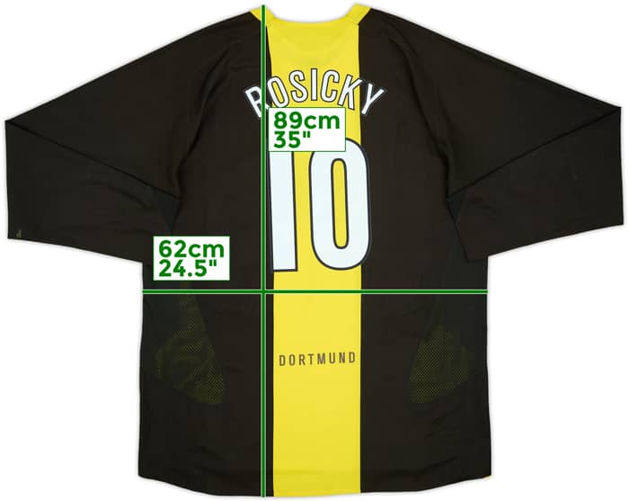 2005-06 Borussia Dortmund Player Issue Away L/S Shirt Rosicky #10 - 6/10 - (XXL)