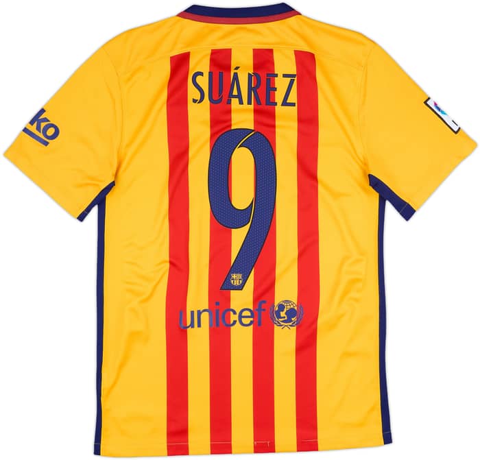 2015-16 Barcelona Away Shirt Suarez #9 - 7/10 - (S)