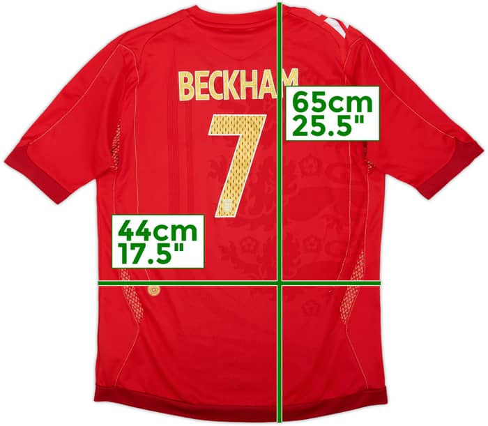 2006-08 England Away Shirt Beckham #7 - 6/10 - (L.Boys)