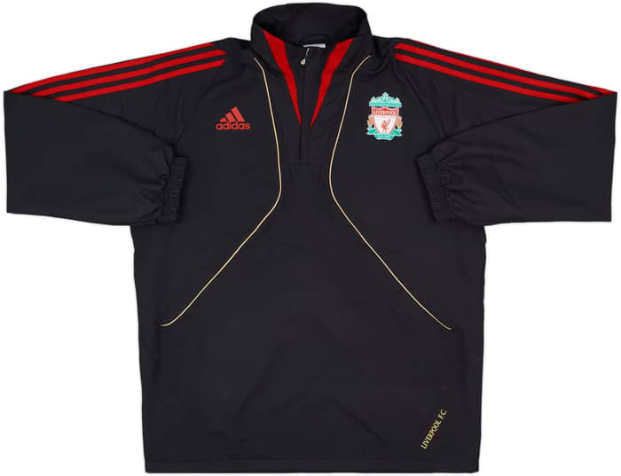 2009-10 Liverpool adidas 1/4 Zip Drill Top - 8/10 - (L)